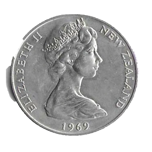 1969 New Zealand dollar, heads