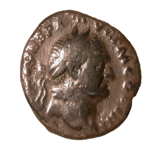 Vespasian denarius · Vesta, heads