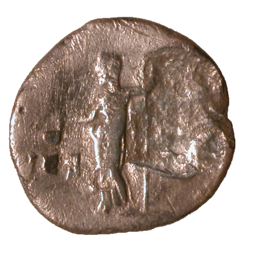 Vespasian denarius · Vesta, tails