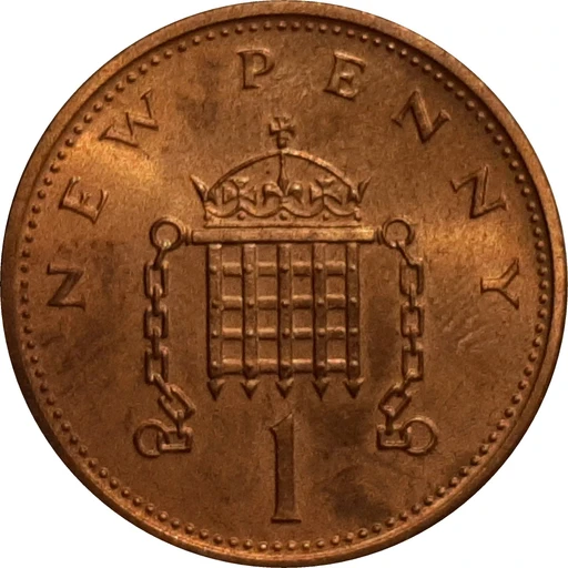1971 British penny, tails