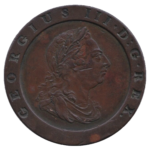 1797 British cartwheel twopence, heads