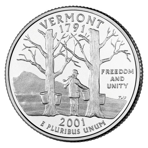 2001 Vermont quarter, tails